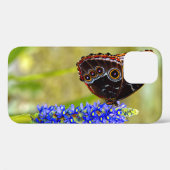 Coques Case-Mate iPhone Papillon morpho bleu sur une orchidée de marais (Verso (horizontal))