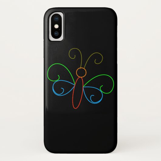 Coques Case-Mate iPhone Papillon néon (Dos)