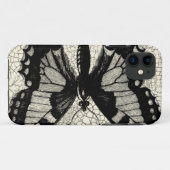 Coques Case-Mate iPhone Papillon noir et blanc sur l'arrière - plan criqué (Dos (Horizontal))