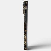 Coques Case-Mate iPhone Papillon noir et doré Pattren sans couture (Verso / Gauche)