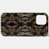 Coques Case-Mate iPhone Papillon noir et doré Pattren sans couture (Verso (horizontal))