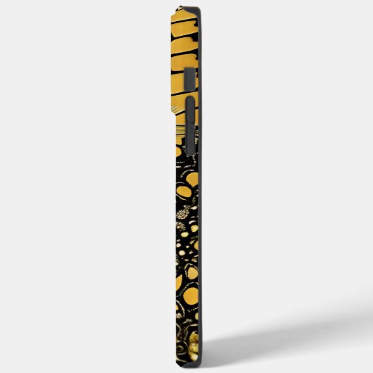 Coques Case-Mate iPhone Papillon noir et or tendance Nom personnalisé (Verso / Gauche)