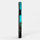 Coques Case-Mate iPhone Papillon noir Exotic Turquoise Gold (Dos/Droite)