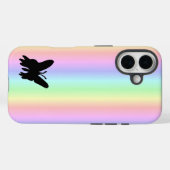 Coques Case-Mate iPhone Papillon noir sur Pastell Rainbow (Verso (horizontal))