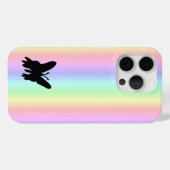 Coques Case-Mate iPhone Papillon noir sur Pastell Rainbow (Verso (horizontal))