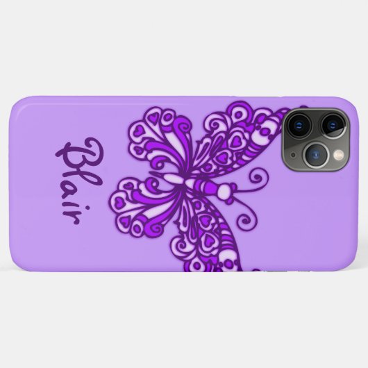 Coques Case-Mate iPhone Papillon nommé caisse pourpre d'iPod (Dos (Horizontal))