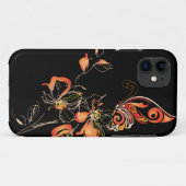 Coques Case-Mate iPhone Papillon orange Abstrait et floral (Dos (Horizontal))
