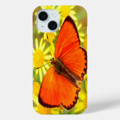 Coques Case-Mate iPhone Papillon orange clair Fleurs jaunes (Verso)