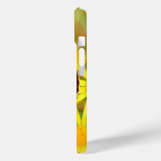 Coques Case-Mate iPhone Papillon orange clair Fleurs jaunes (Verso / Gauche)