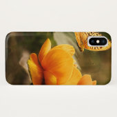 Coques Case-Mate iPhone Papillon orange et fleurs (Dos (Horizontal))