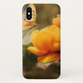Coques Case-Mate iPhone Papillon orange et fleurs (Dos)
