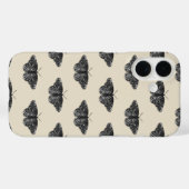 Coques Case-Mate iPhone Papillon pailleté noir sur fond crème (Verso (horizontal))