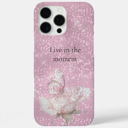 Coques Case-Mate iPhone Papillon Pailleté Rose Rose Pâle (Verso)