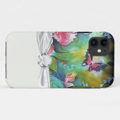 Coques Case-Mate iPhone papillon parmi les roses (Dos (Horizontal))