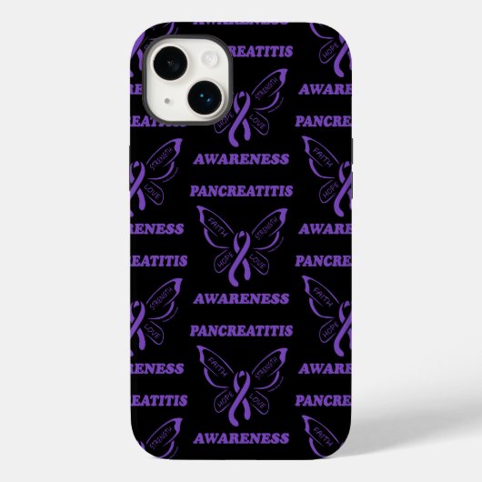 Coques Case-Mate iPhone Papillon/Prise de conscience...Pancreatite (Verso)