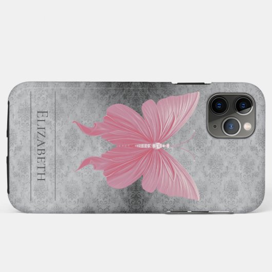 Coques Case-Mate iPhone Papillon rose bijoux Damas (Dos (Horizontal))