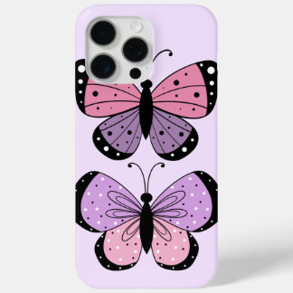Coque iPhone 15 Pro Max Papillon rose et violet