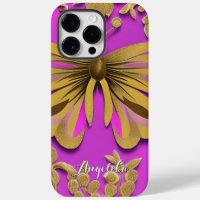Papillon rose-rose-rose-rose-rouge Nom personnalis