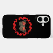 Coques Case-Mate iPhone Papillon rouge dans un cercle de feu - Symbole de (Verso (horizontal))