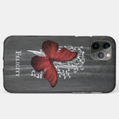 Coques Case-Mate iPhone Papillon rustique rouge personnalisé (Dos (Horizontal))