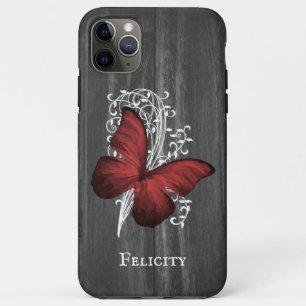 Case-Mate iPhone Case Papillon rustique rouge personnalisé