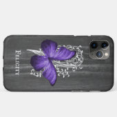Coques Case-Mate iPhone Papillon rustique violet Personnalisé (Dos (Horizontal))