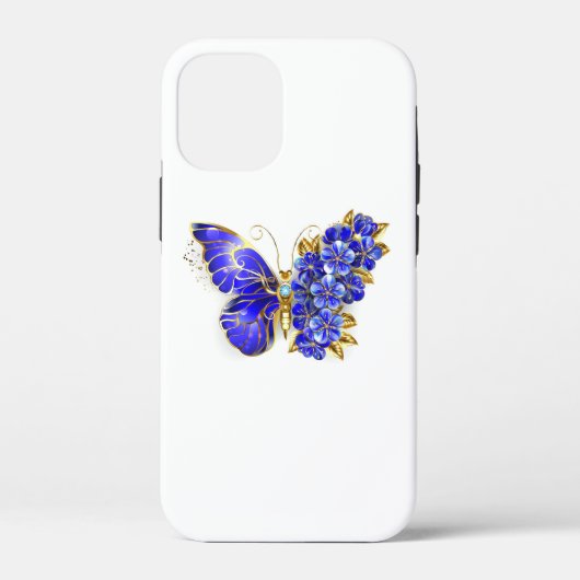 Coques Case-Mate iPhone Papillon saphir à fleurs (Verso)