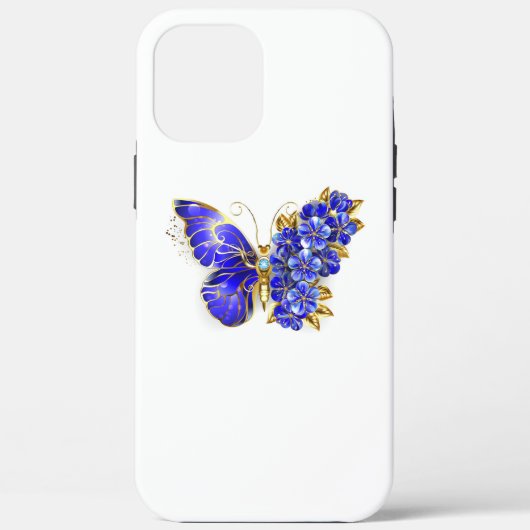 Coques Case-Mate iPhone Papillon saphir à fleurs (Verso)