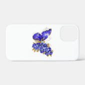 Coques Case-Mate iPhone Papillon saphir à fleurs (Verso (horizontal))