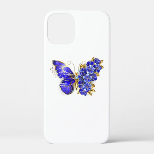 Coques Case-Mate iPhone Papillon saphir à fleurs (Verso)