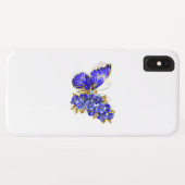 Coques Case-Mate iPhone Papillon saphir à fleurs (Dos (Horizontal))