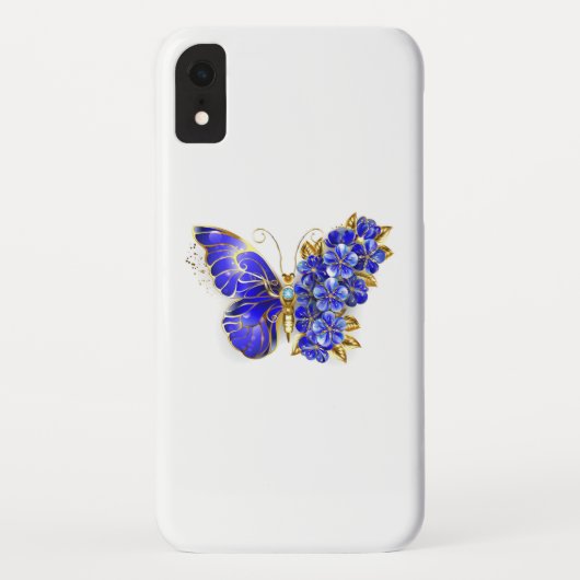 Coques Case-Mate iPhone Papillon Saphir Fleur (Dos)