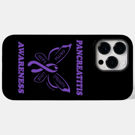 Coques Case-Mate iPhone Papillon/sensibilisation...Pancréatite (Verso (horizontal))