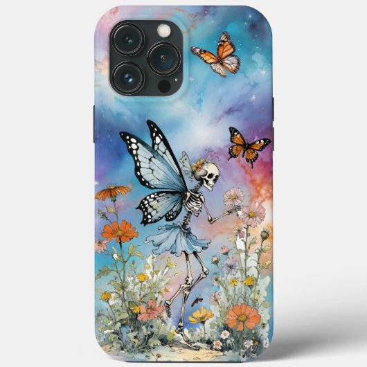Coques Case-Mate iPhone Papillon Squelette Fée Pastel Marble Galaxy (Verso)