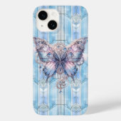 Coques Case-Mate iPhone Papillon Steampunk Bleu Glace (Verso)
