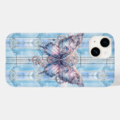 Coques Case-Mate iPhone Papillon Steampunk Bleu Glace (Verso (horizontal))