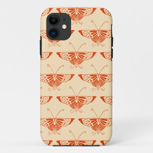 Coques Case-Mate iPhone Papillon stylisé Deco - orange mandarine (Dos)