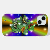 Coques Case-Mate iPhone Papillon sur arc-en-ciel jaune violet (Verso (horizontal))