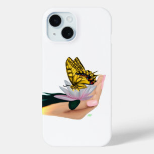 Coque Pour iPhone 15 Papillon sur Lotus Bloom