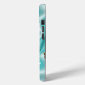 Coques Case-Mate iPhone Papillon sur soie verte avec perles (Verso / Gauche)