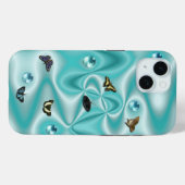 Coques Case-Mate iPhone Papillon sur soie verte avec perles (Verso (horizontal))