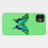 Coques Case-Mate iPhone Papillon Swallowtail en vert, turquoise et noir (Dos (Horizontal))