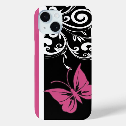 Coques Case-Mate iPhone Papillon tortille rose canneberge (Verso)