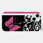 Coques Case-Mate iPhone Papillon tortille rose canneberge (Verso (horizontal))