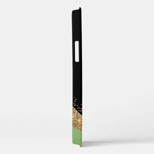 Coques Case-Mate iPhone Papillon vert et or Monogramme (Verso / Droite)