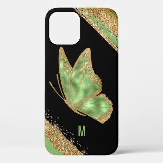 Case-Mate iPhone Case Papillon vert et or Monogramme