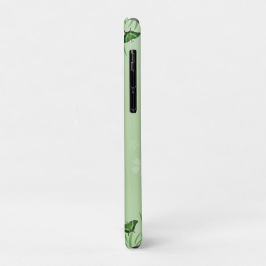 Coques Case-Mate iPhone Papillon vert sur vert clair - romantique (Dos/Gauche)