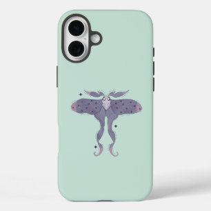 Coques iPhone 16 Plus Papillon Violet Fantaisiste avec Étincelles d'Étoi