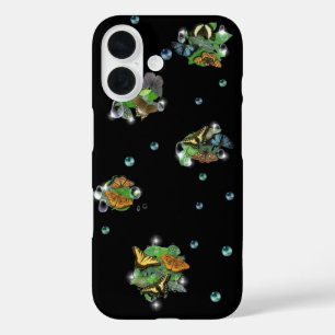 Coques iPhone 16 Papillons à feuilles Raindrops Stars et Perles