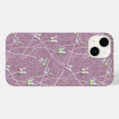 Coques Case-Mate iPhone Papillons à l'aquarelle sur rose poudré (Verso (horizontal))